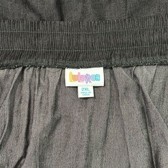 NWT 2XL MIDI SKIRT w/pockets, dark gray chambray Marsha LuLaRoe - Picture 3 of 7